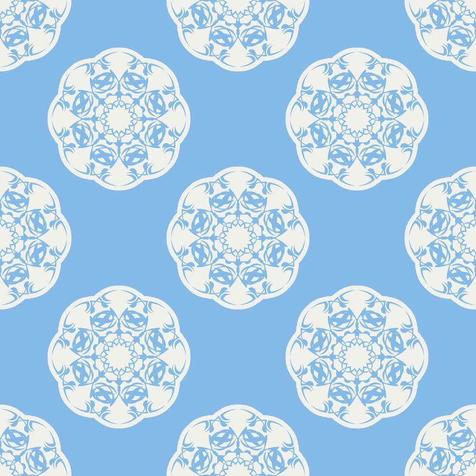 Quatrefoil geometric seamless pattern, background, vector illustration in mint blue, soft turquoise color and white.
