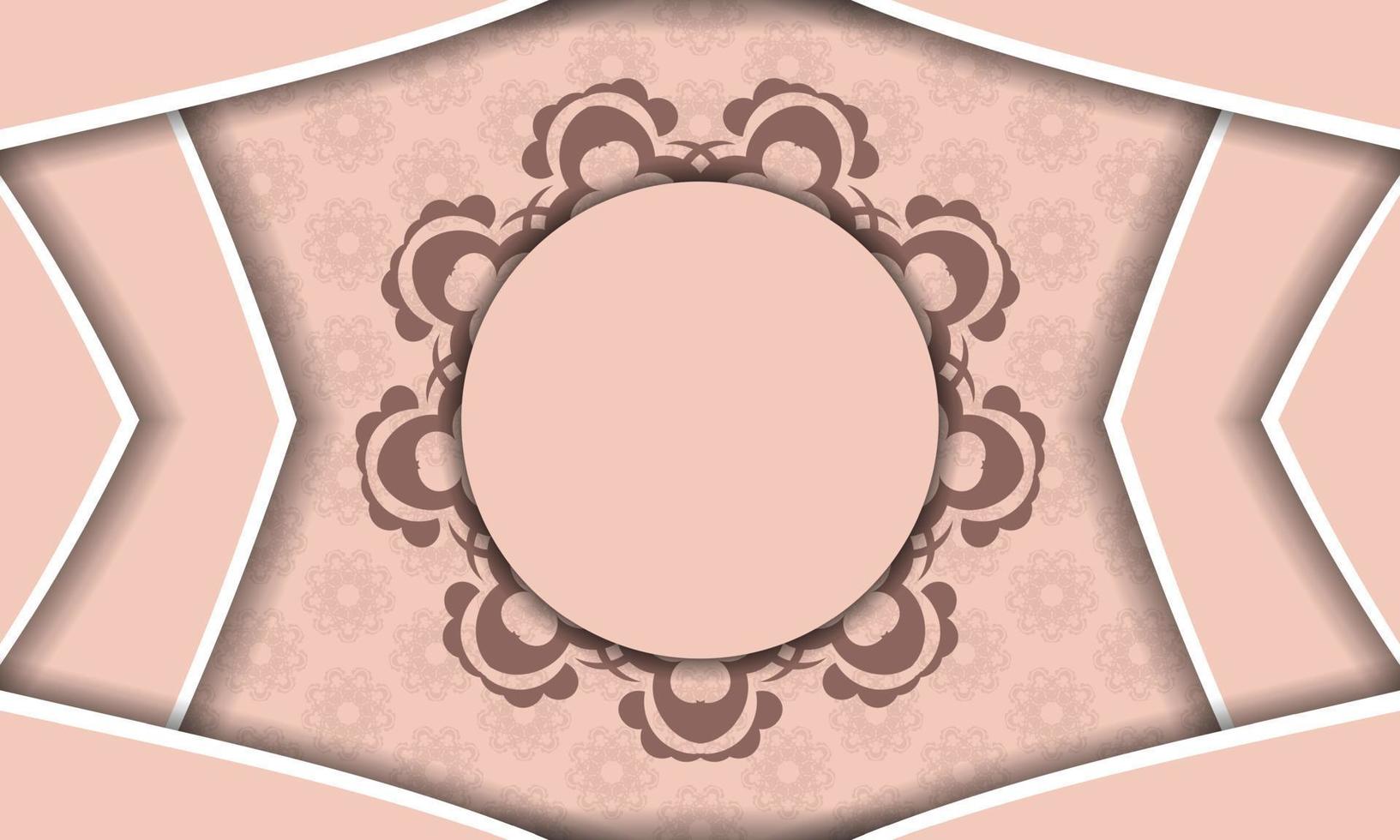 volante rosa ornamental abstracto preparado para tipografía. vector