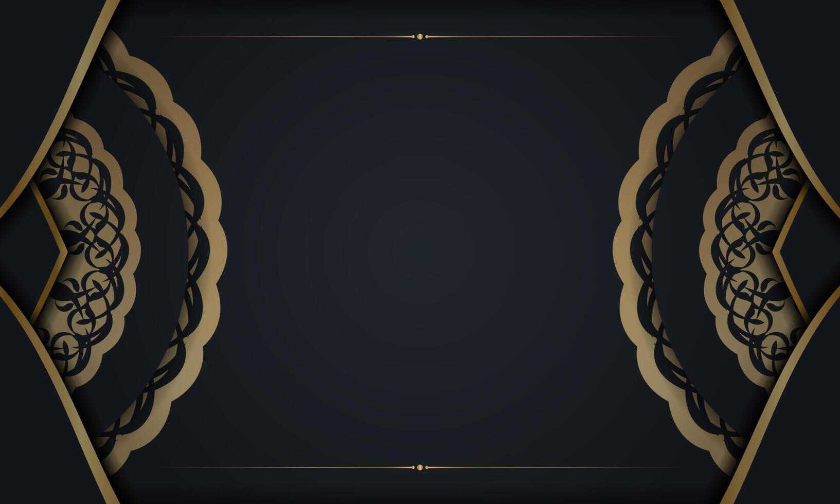 Luxury black and gold background with ornate design vector