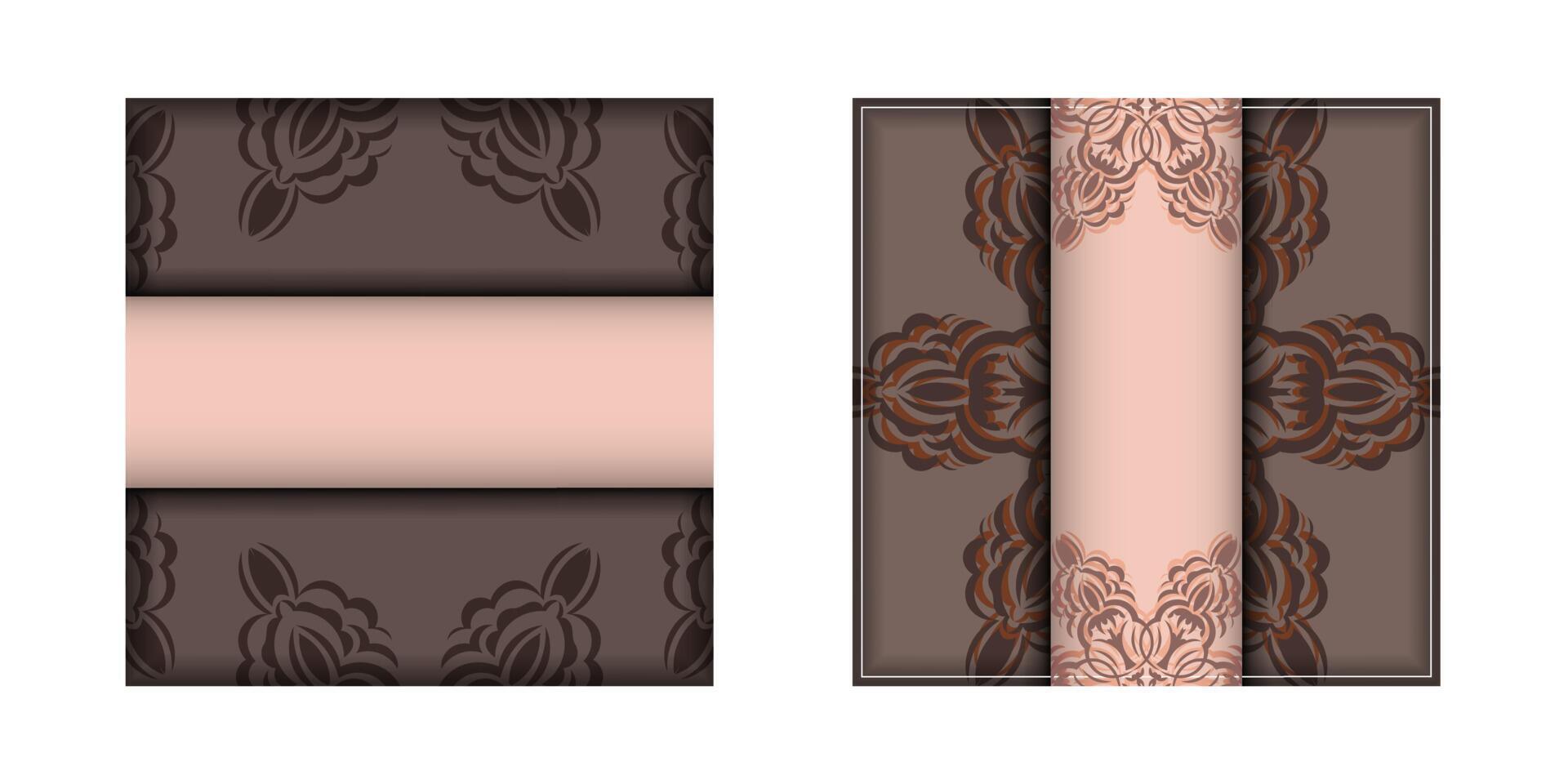 Two brown and pink banners with floral designs vector