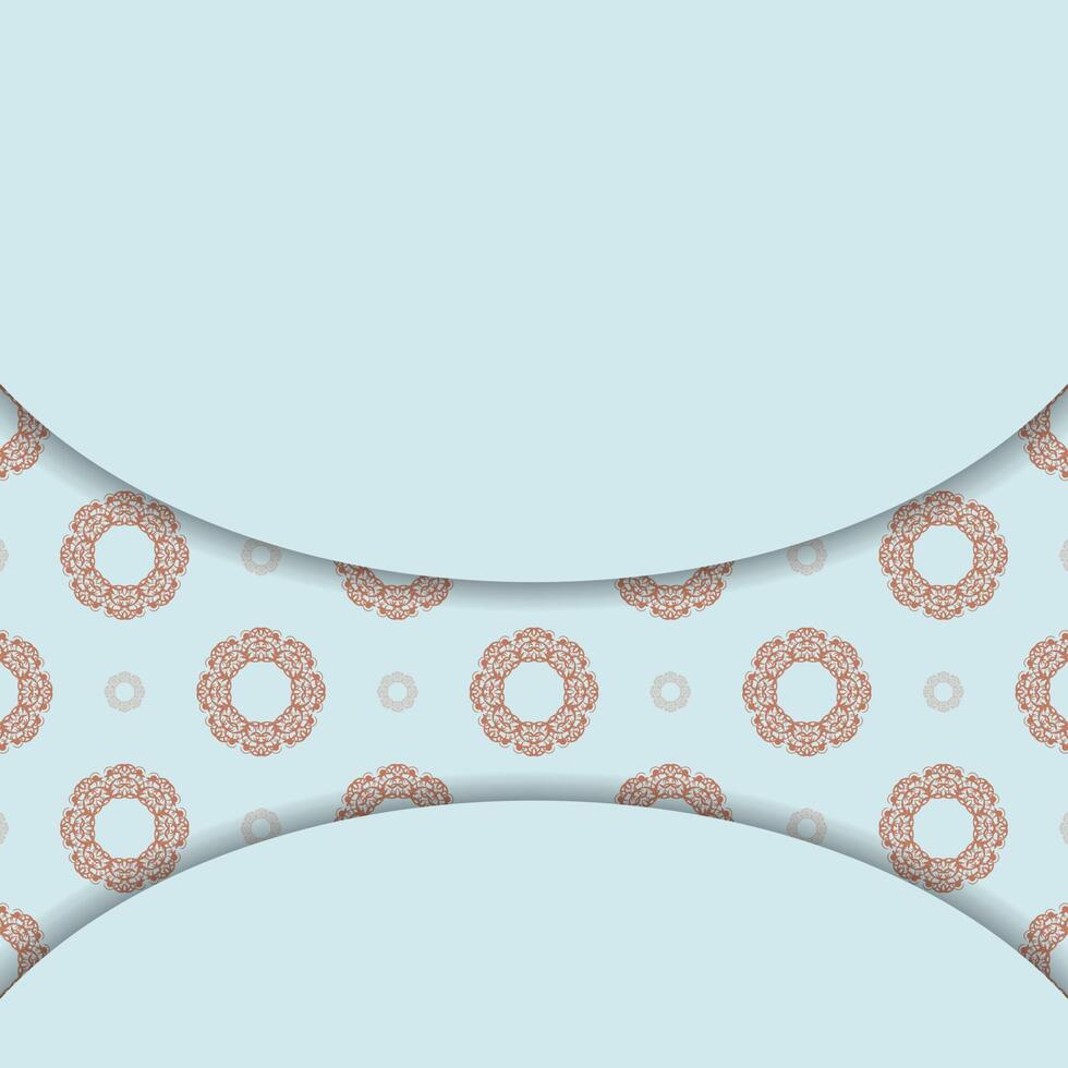 Brochure in aquamarine color with luxurious coral ornaments now ready to print. vector
