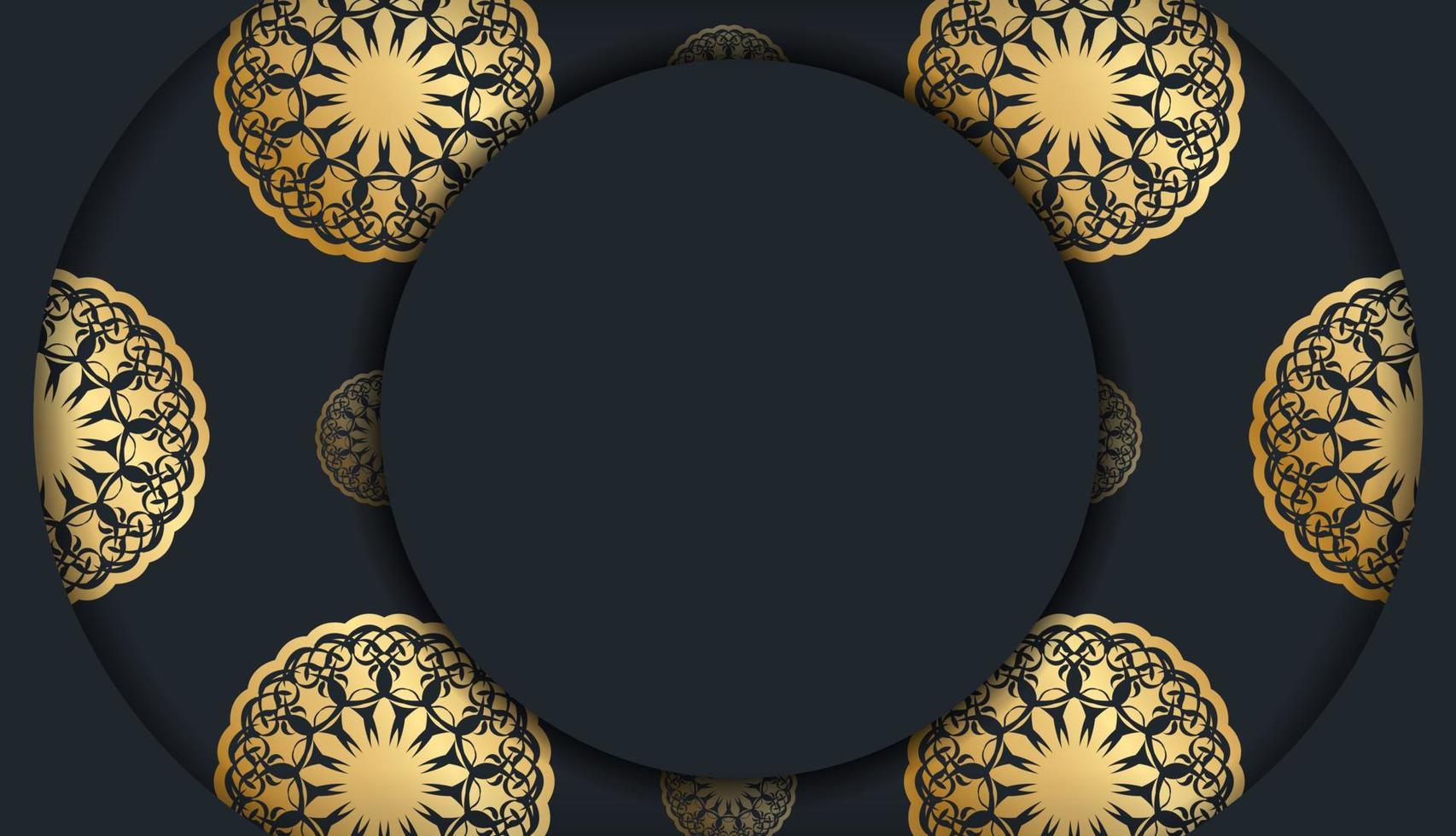 tarjeta de felicitación negra con patrón marrón griego para su diseño. vector