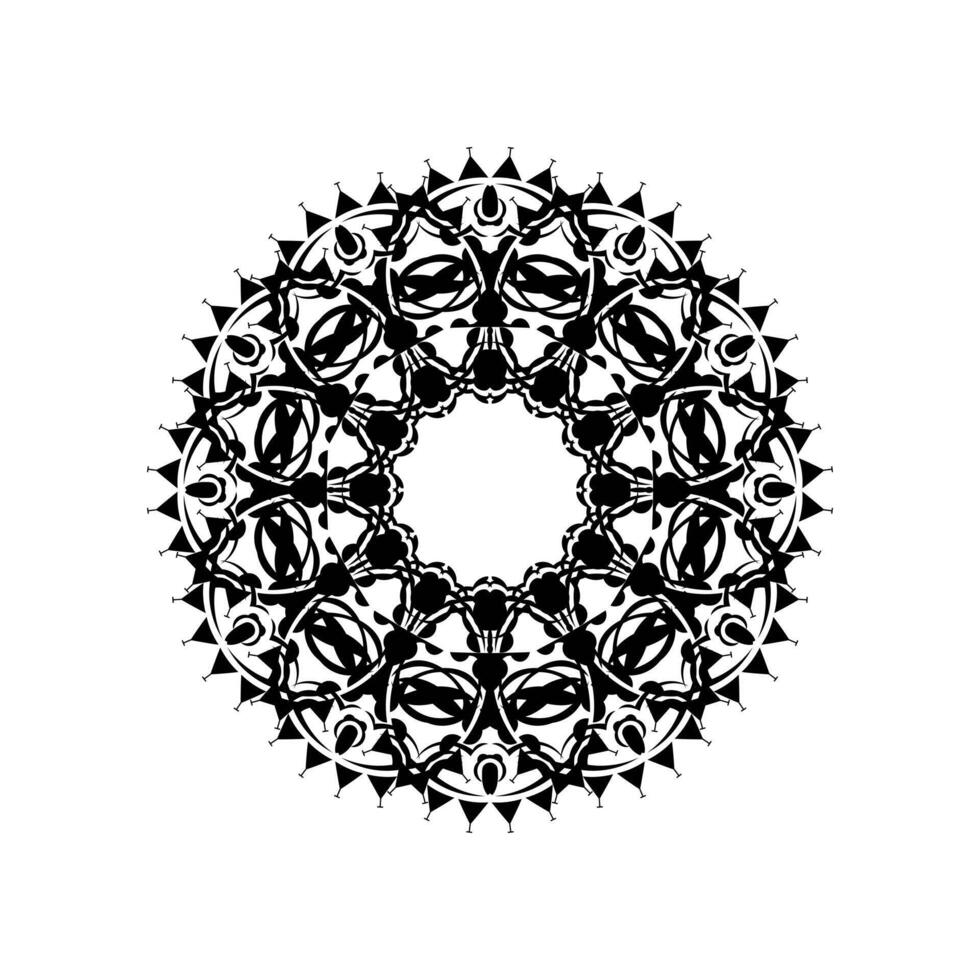 Elegant round ornament in the style of barogue. Abstract traditional pattern with oriental elements vector