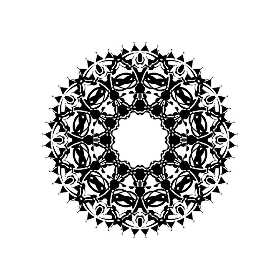 Elegant vector round ornament in the style of barogue. Abstract traditional pattern with oriental elements
