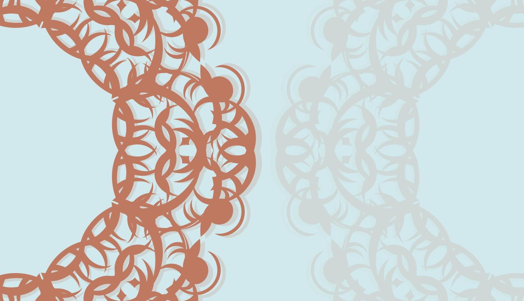 Baner of aquamarine color with Indian coral pattern for design under your logo vector