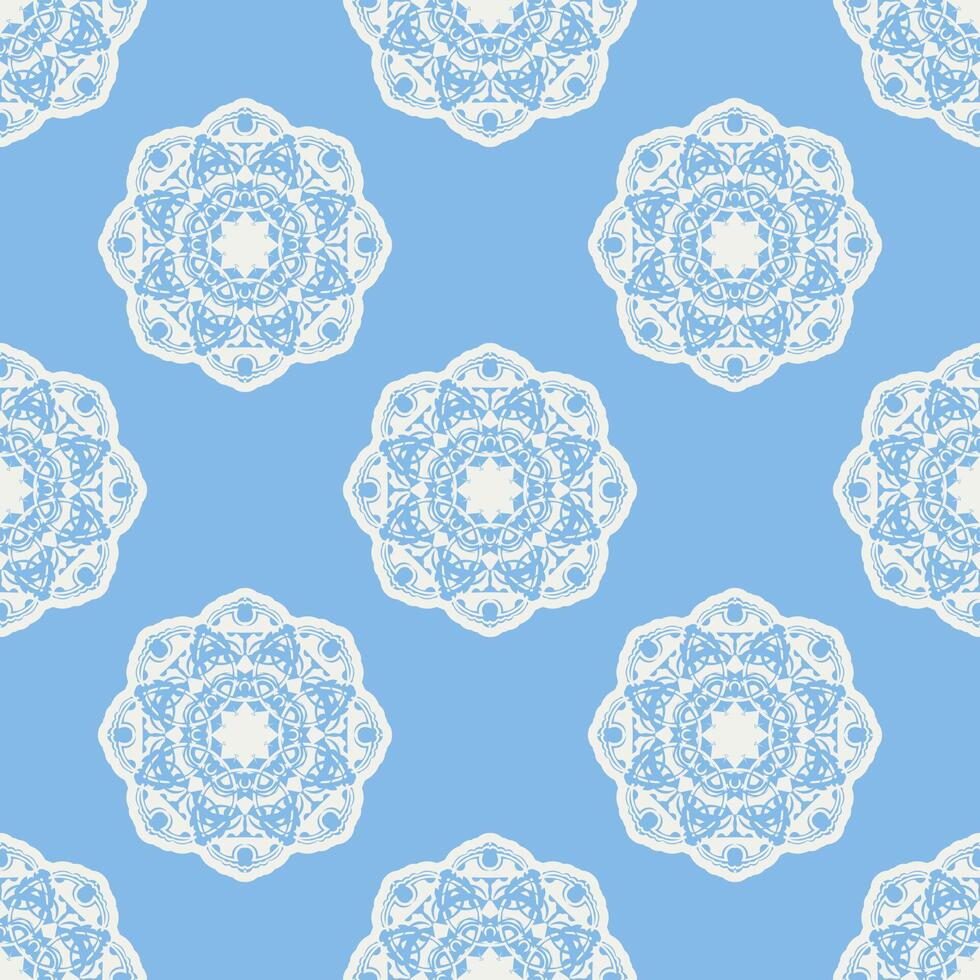 Quatrefoil geometric seamless pattern, background, vector illustration in mint blue, soft turquoise color and white.