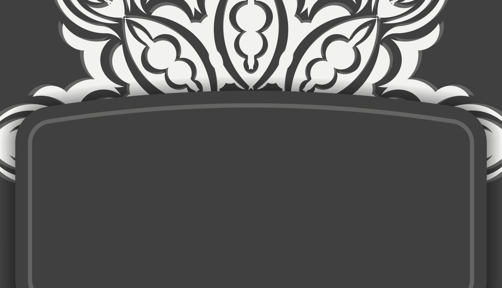 Black banner with Indian white pattern for design under your text vector