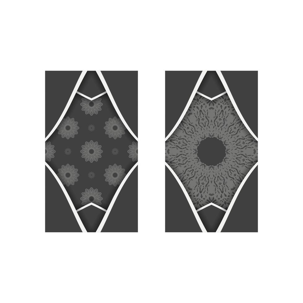 Black business card with Indian white pattern for your personality. vector