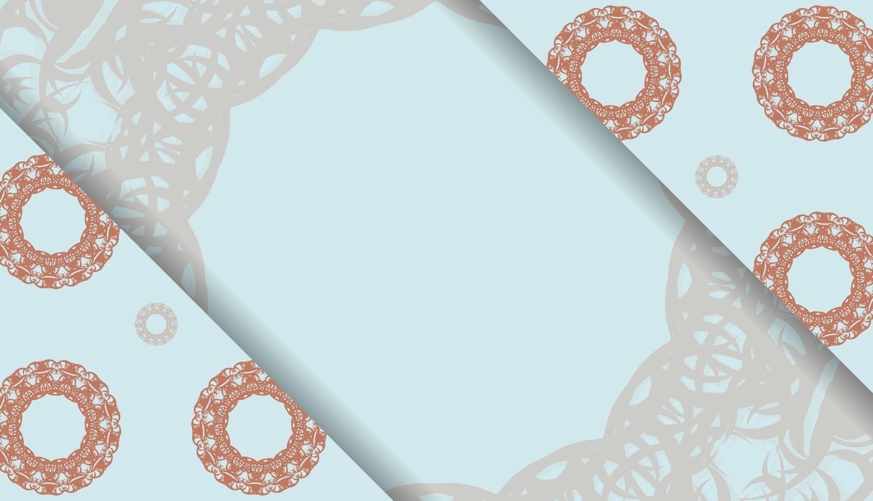 Background in aquamarine color with vintage coral ornament for design under the text vector