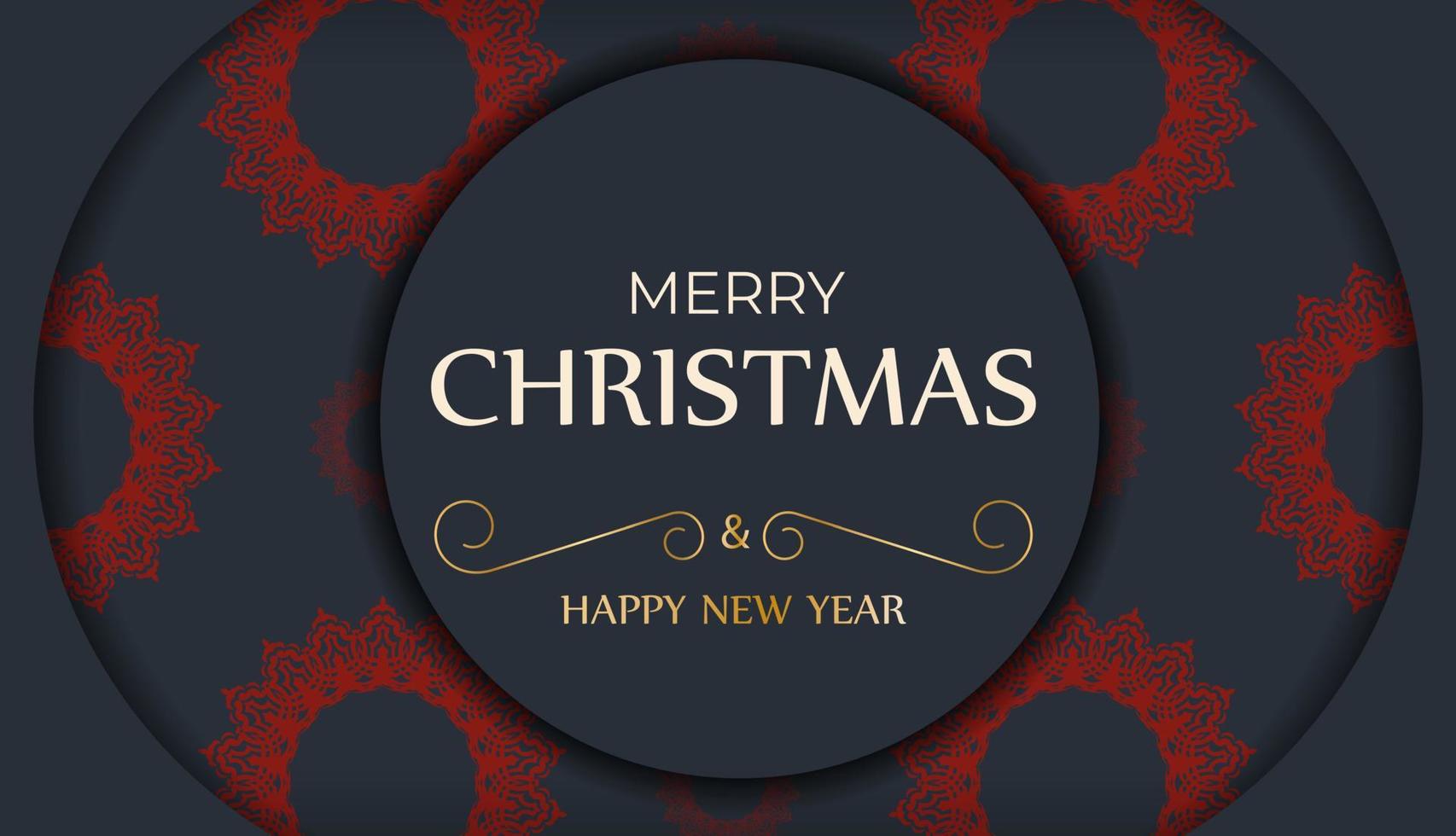 plantilla de feliz navidad para tarjeta de felicitación de diseño imprimible en color gris con adorno de invierno. cartel de cocina feliz año nuevo y patrones rojos. vector