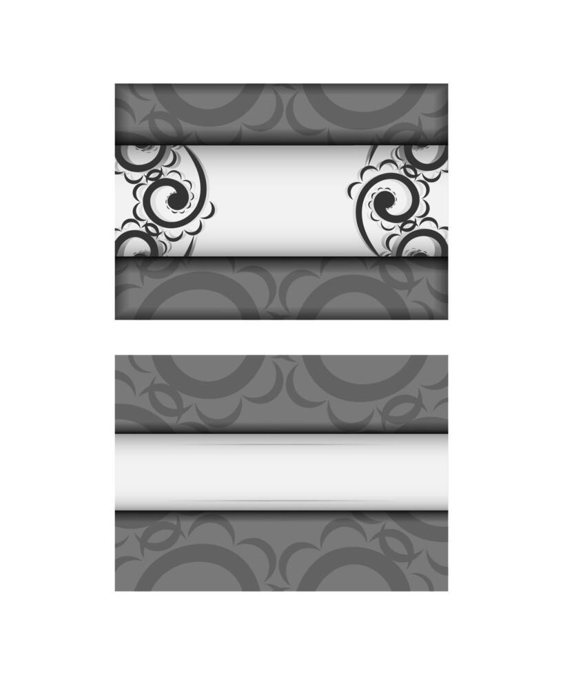 Greeting card in white with black greek pattern vector