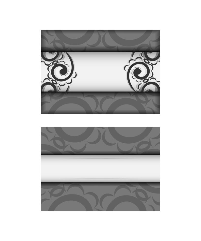 Greeting card in white with black greek pattern vector