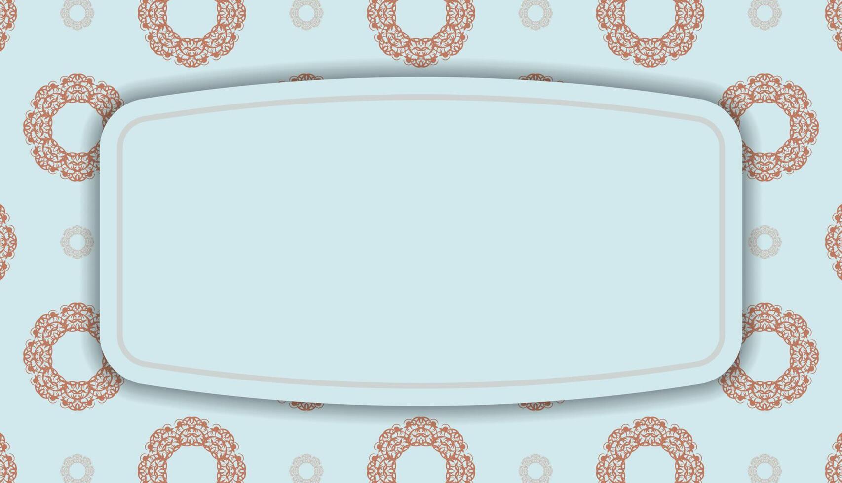 Baner in aquamarine color with abstract coral pattern and place for logo or text vector