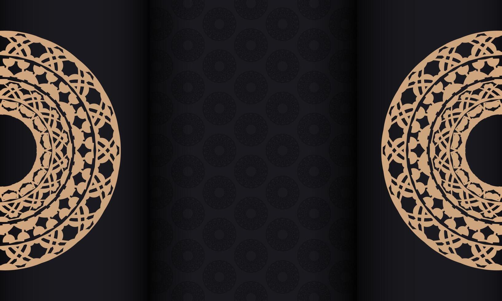 Baner in black with a luxurious brown pattern and a place for your text vector