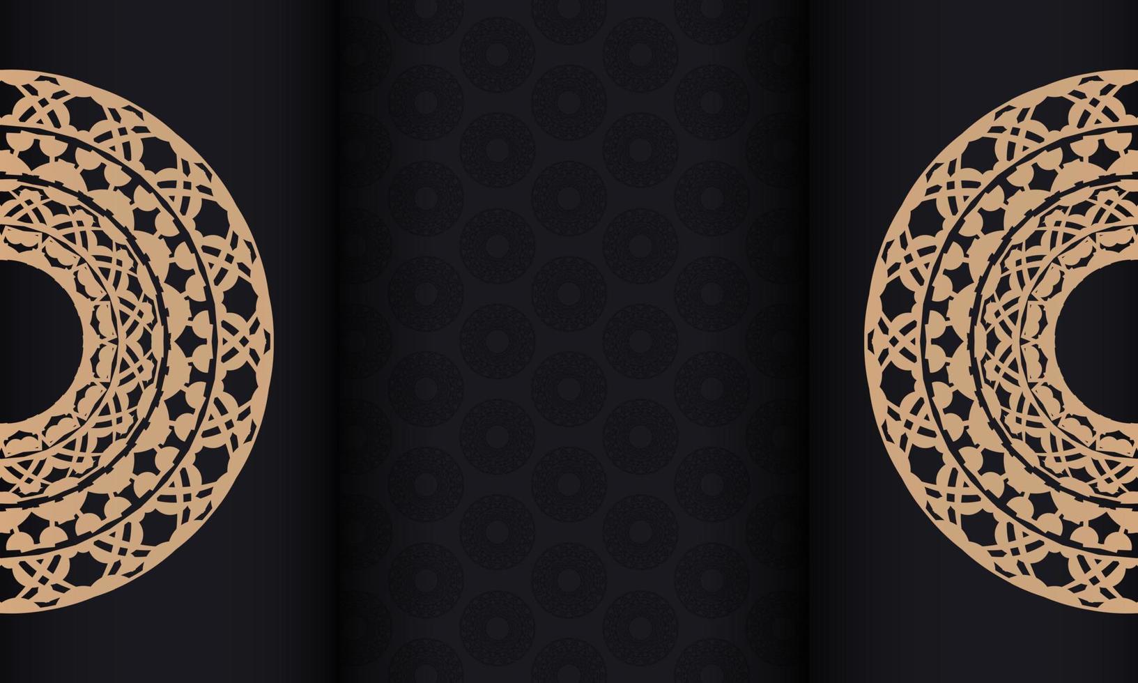 Baner in black with a luxurious brown pattern and a place for your text vector