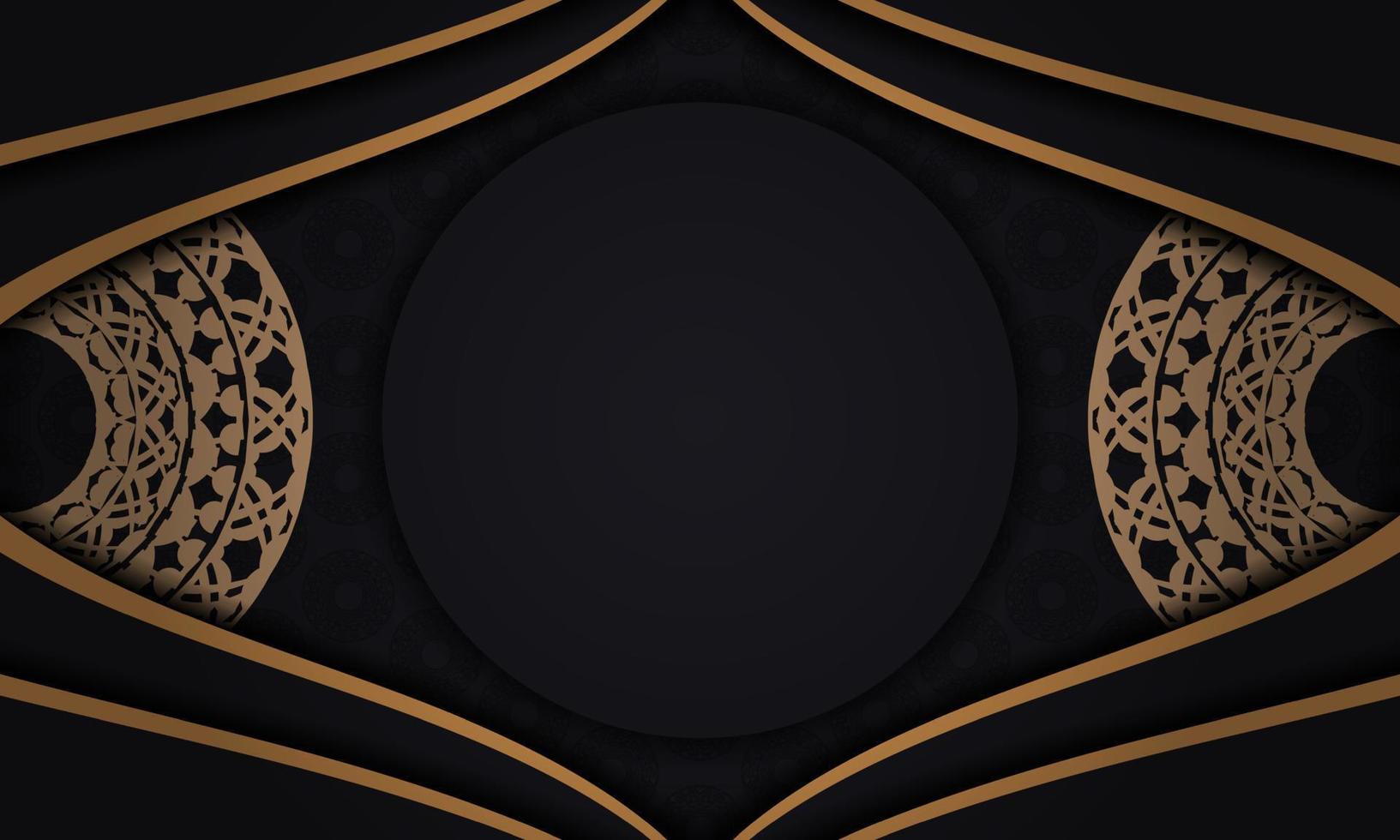 Baner in black with a luxurious brown pattern and a place for your logo vector