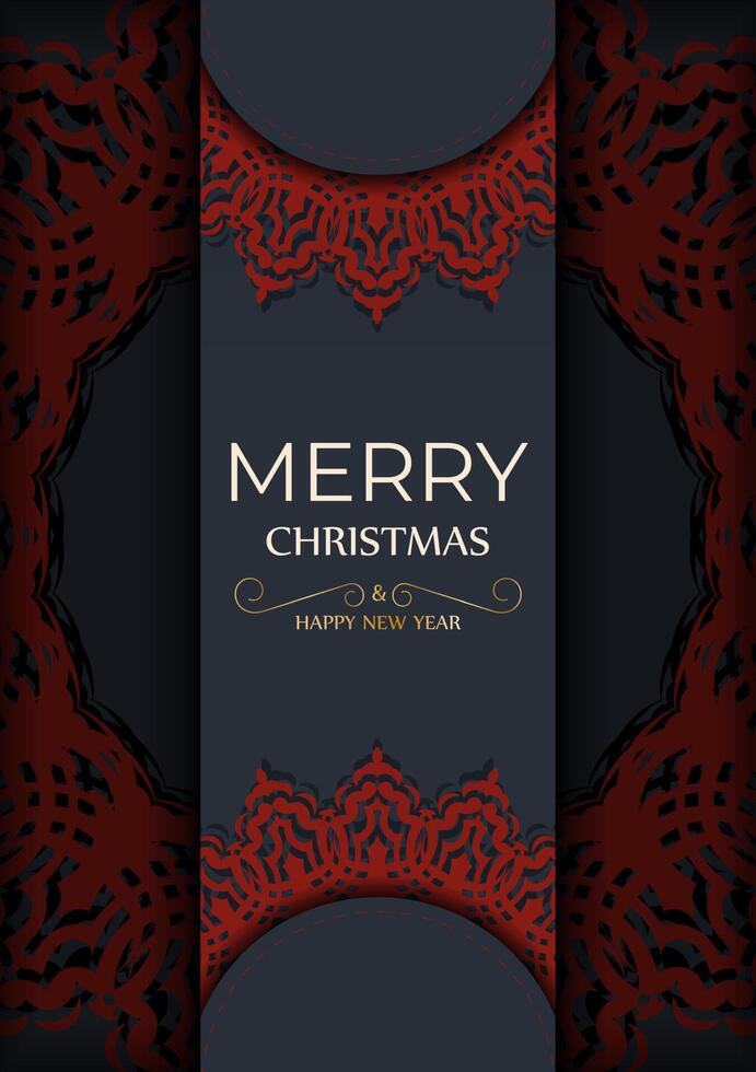 Christmas card with red and black design vector