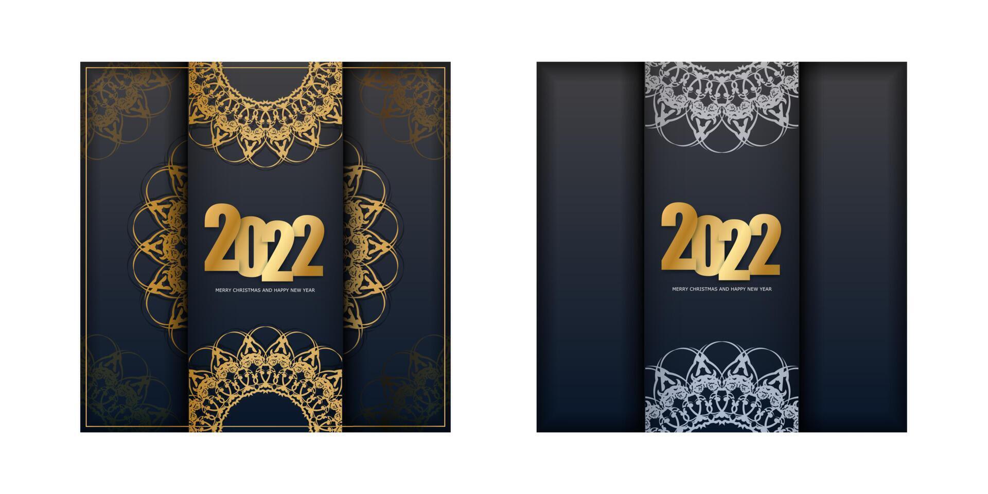 Two new year 2021 banners with gold and black designs vector
