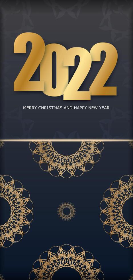 A new year card with gold numbers and a gold pattern vector