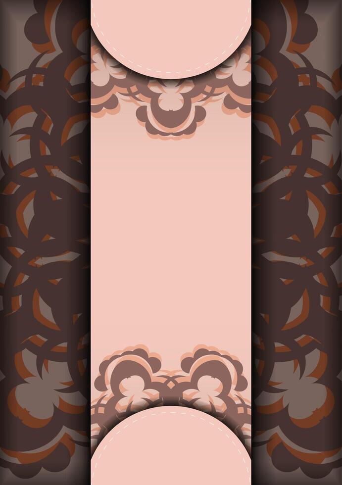 A brown and pink background with a frame vector