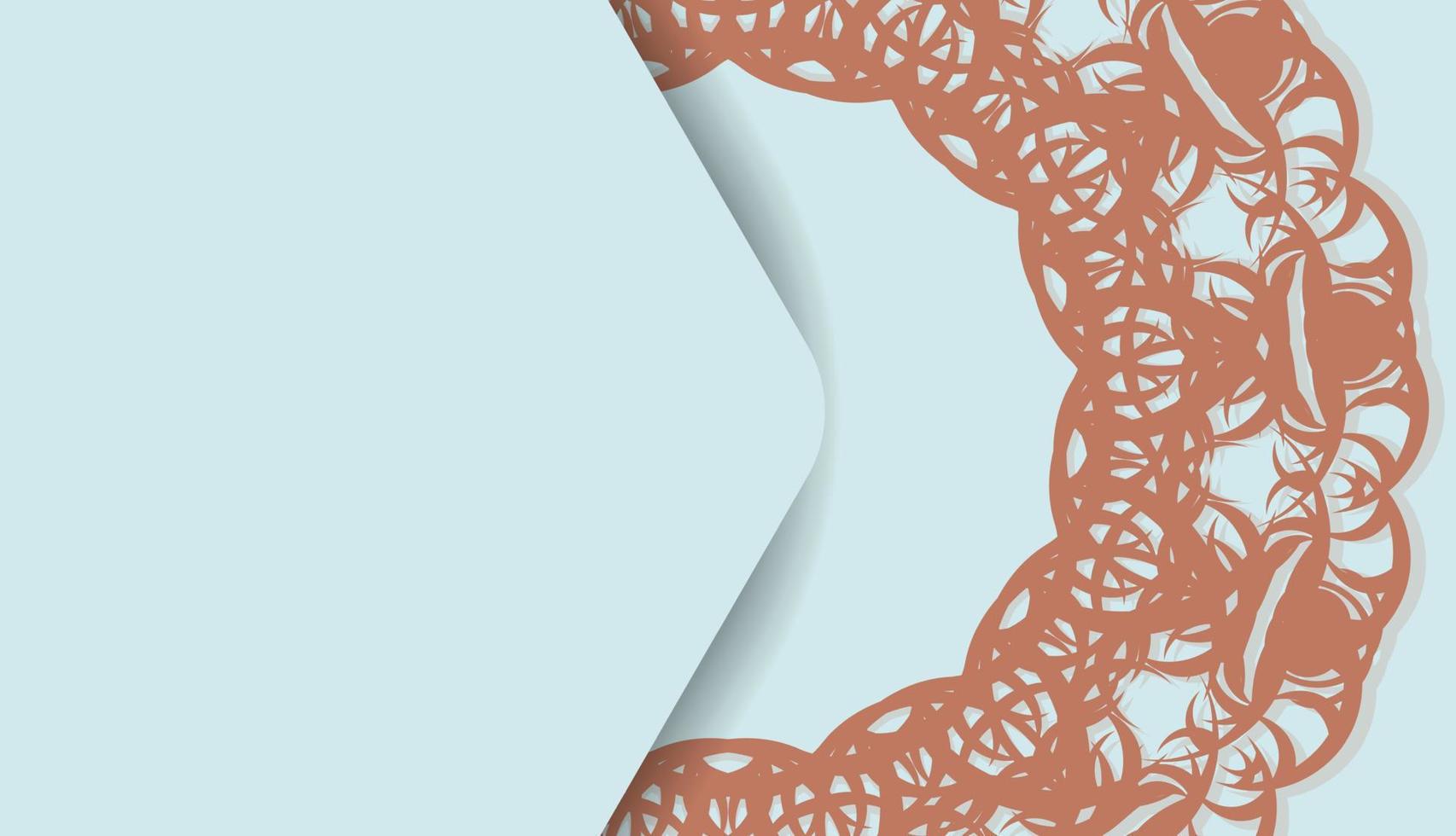 banner en color aguamarina con un patrón de coral mandala y colóquelo debajo de su texto vector