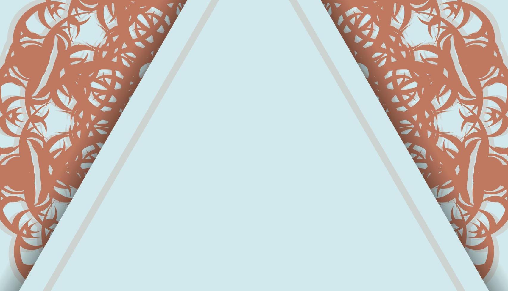 Background in aquamarine color with vintage coral ornament for design under your text vector