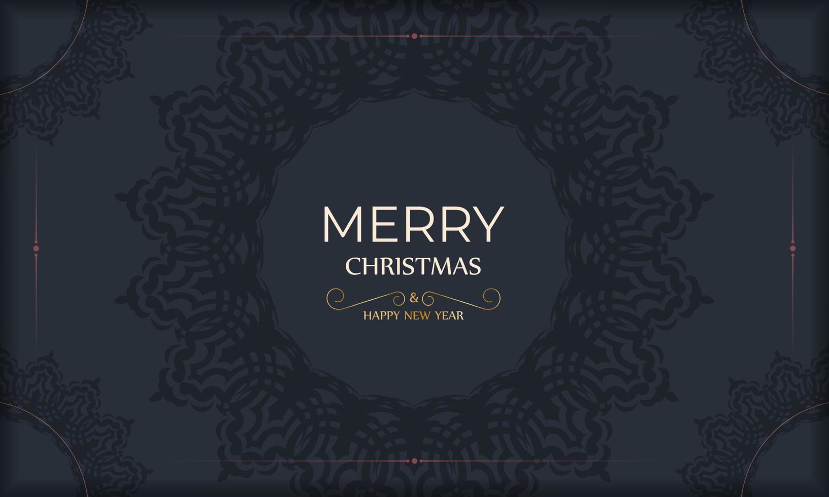 Merry christmas banner template with vintage ornaments. vector