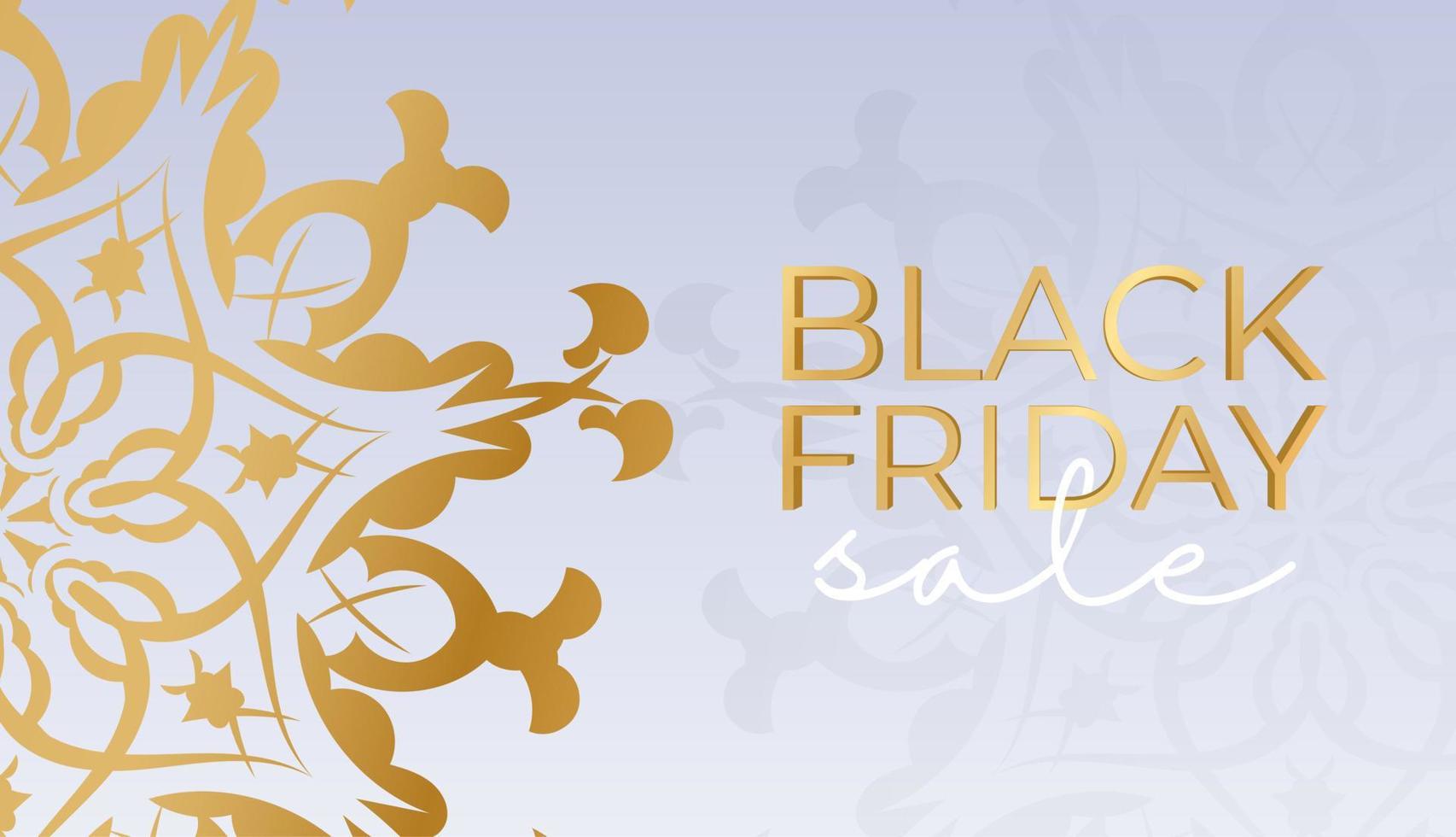 Celebration Advertising Black Friday in beige color with luxury pattern vector