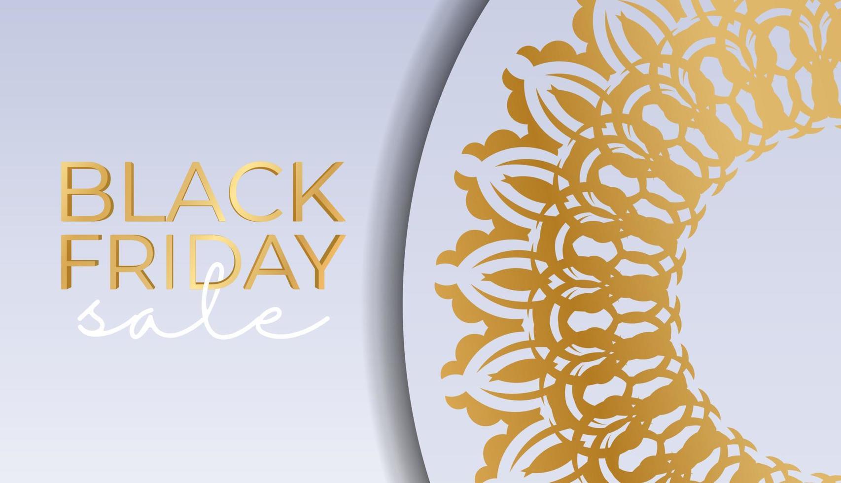 Beige Black Friday Sale Party Poster with Luxurious Ornament vector