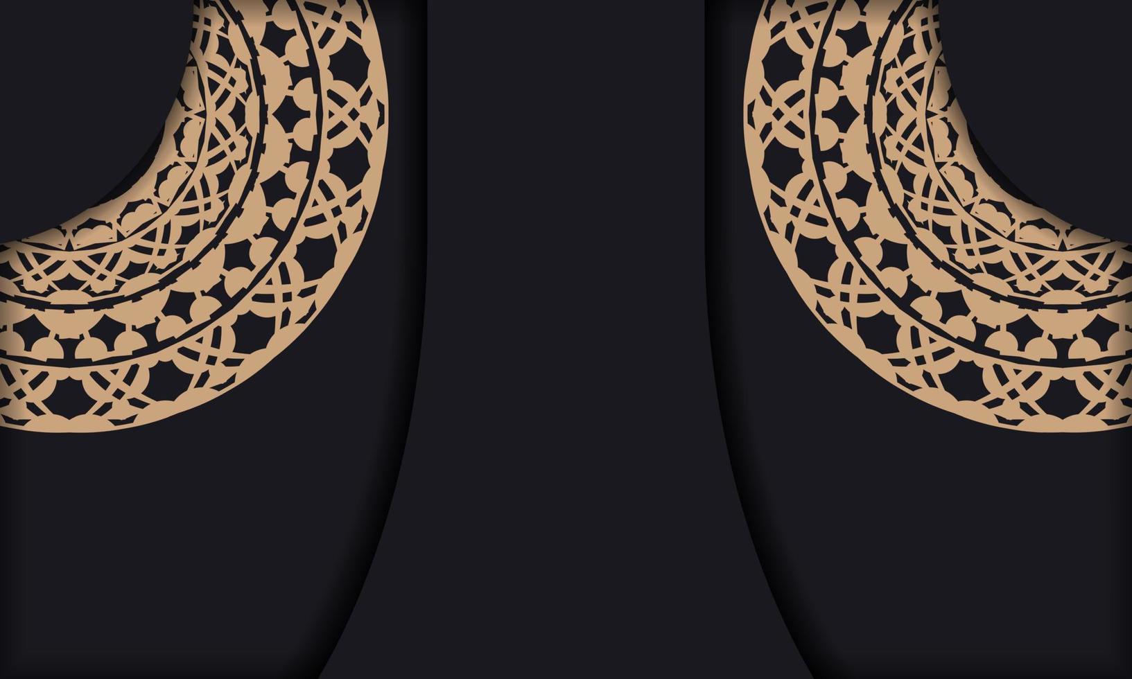 Baner in black with a luxurious brown pattern and space for your logo or text vector