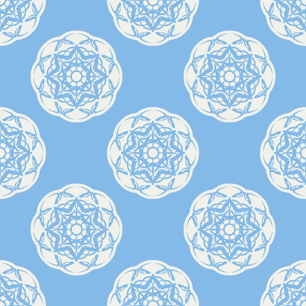 Quatrefoil geometric seamless pattern, background, vector illustration in mint blue, soft turquoise color and white.