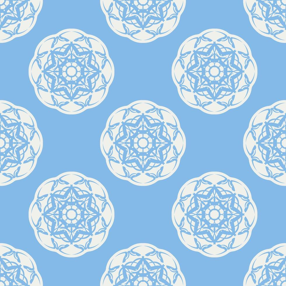 Quatrefoil geometric seamless pattern, background, vector illustration in mint blue, soft turquoise color and white.