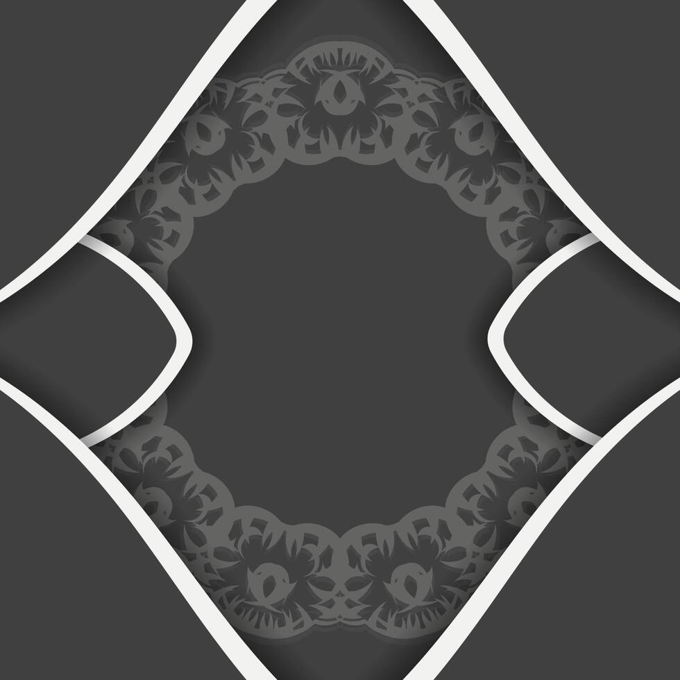Brochure in black with antique white ornaments for your brand. vector