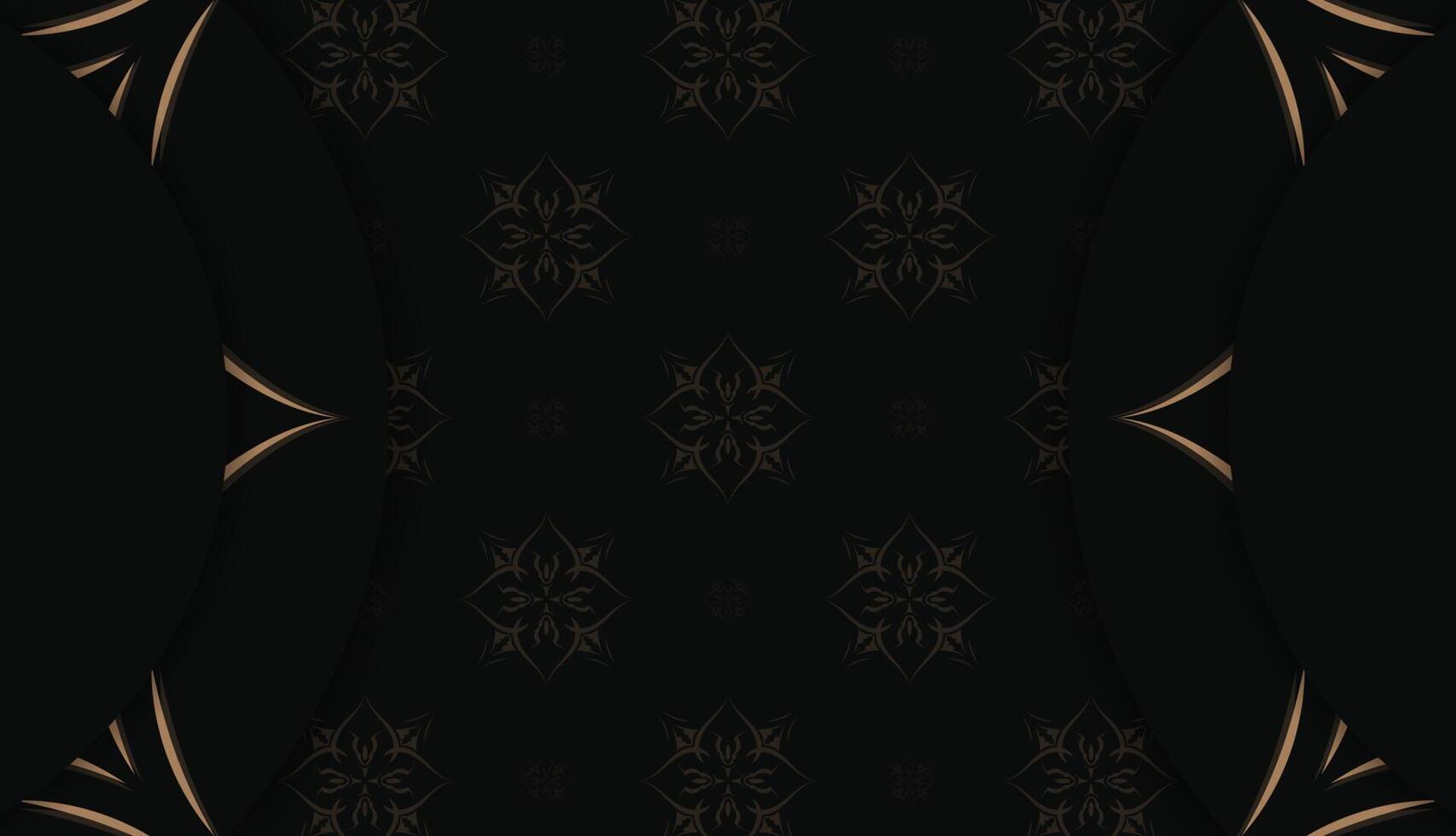 Black banner template with vintage brown pattern for design under your logo vector
