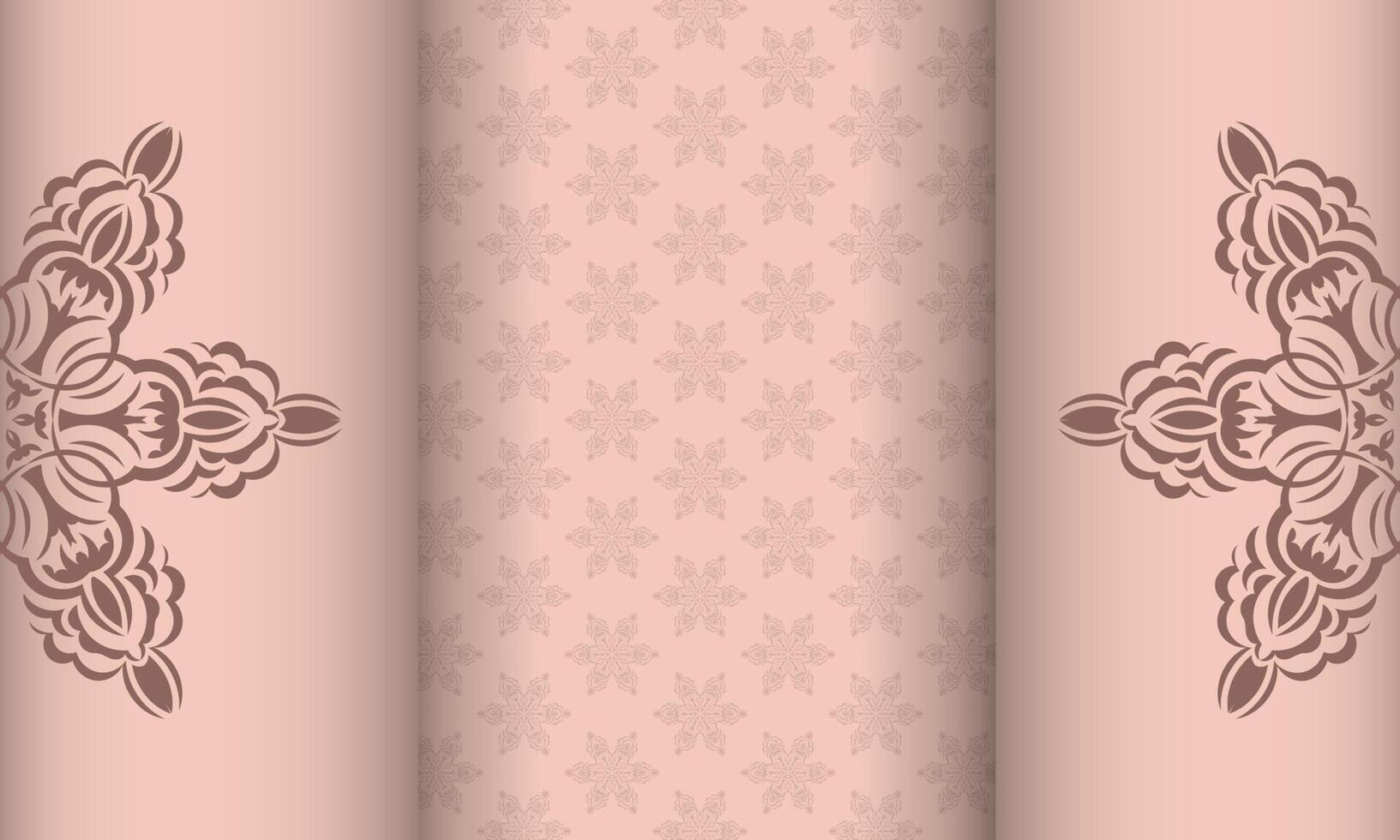 A set of three pink and brown paper with floral designs vector