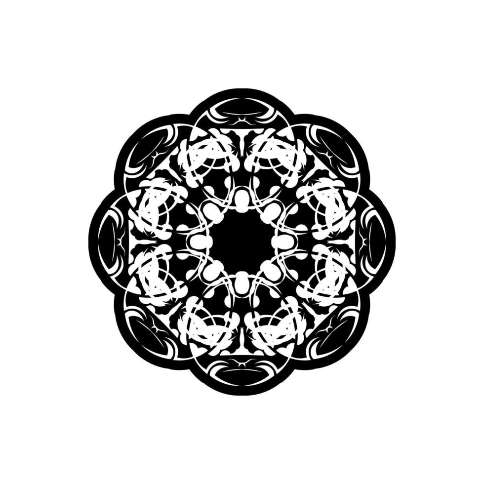 Circular pattern in form of mandala with flower for Henna, Mehndi, tattoo, decoration. Decorative ornament in ethnic oriental style. Outline doodle hand draw vector illustration.