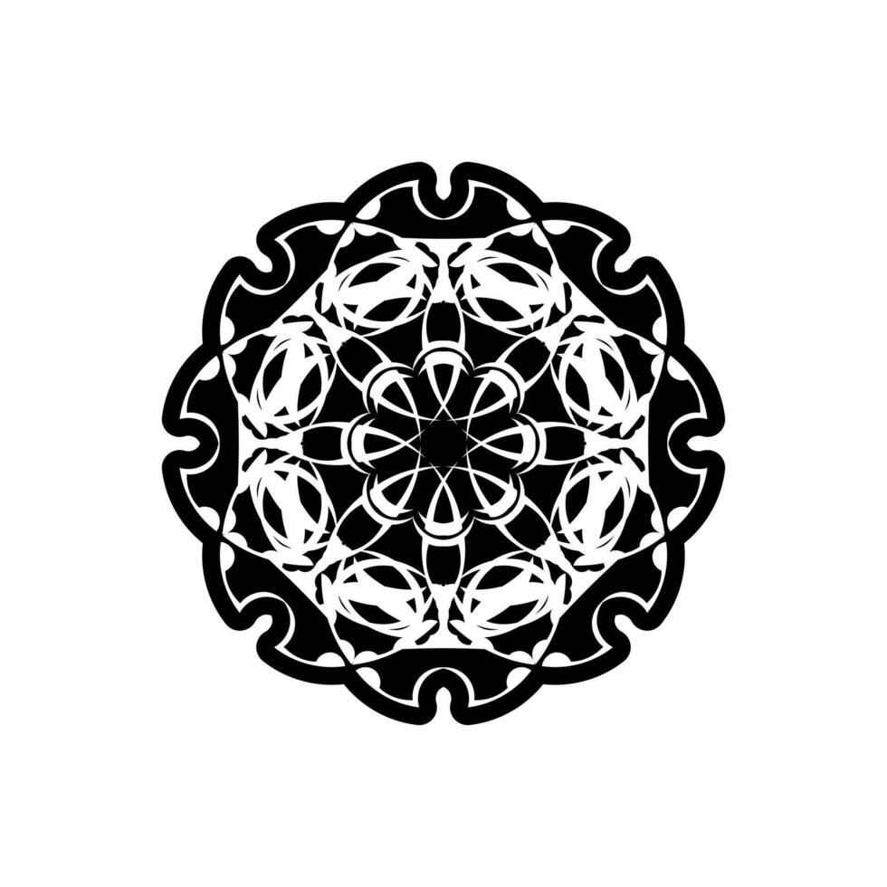 patrón circular en forma de mandala con flor para henna, mehndi, tatuaje, decoración. ornamento decorativo en estilo étnico oriental. esquema doodle mano dibujar ilustración vectorial. vector