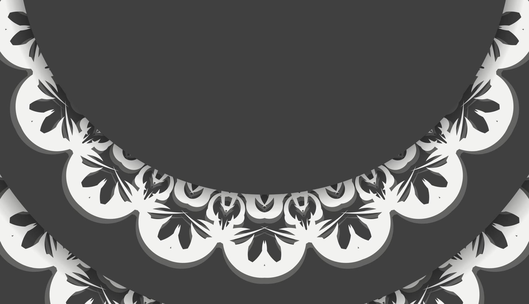 Black banner with Indian white pattern for design under your logo or text vector