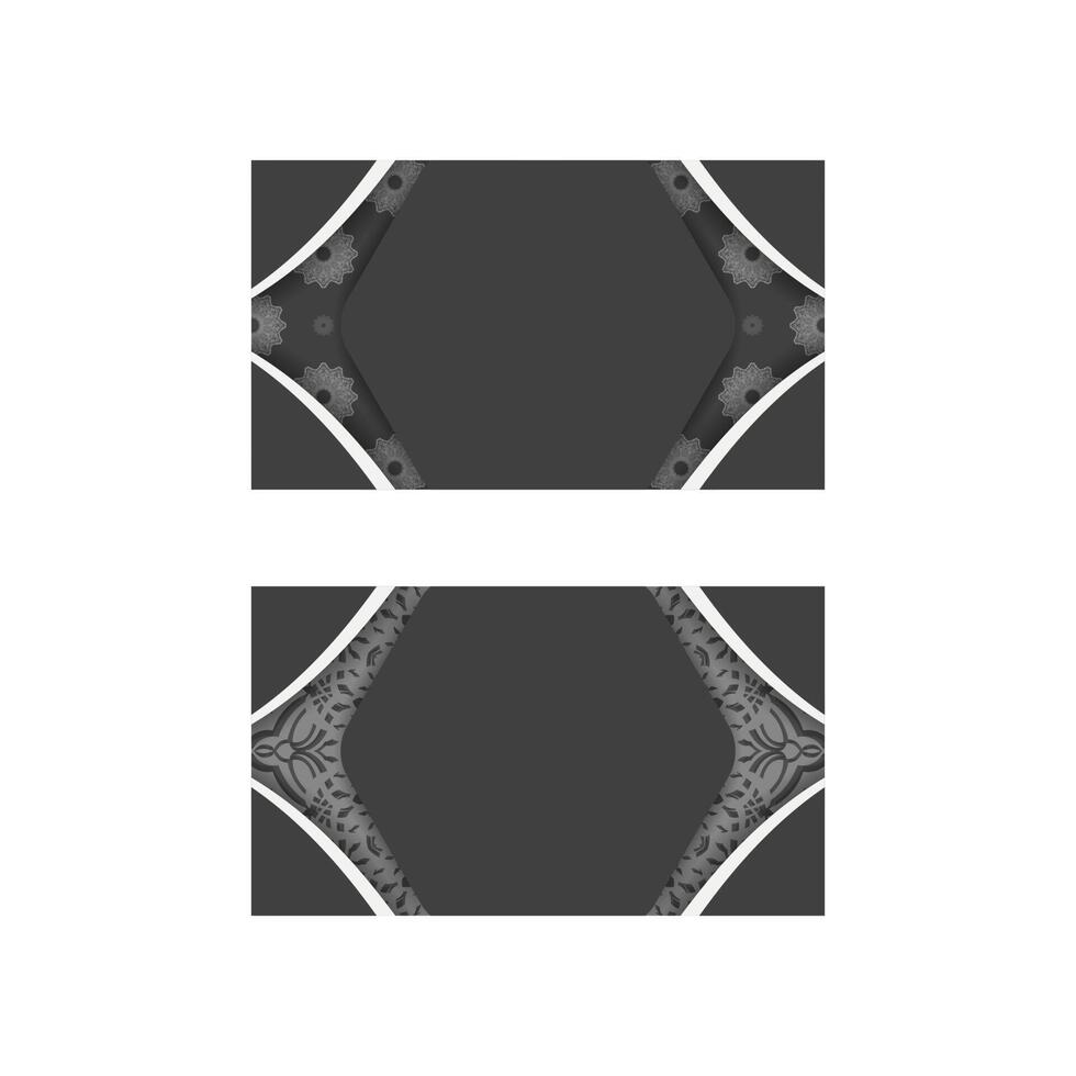 Black business card with luxurious white pattern for your personality. vector