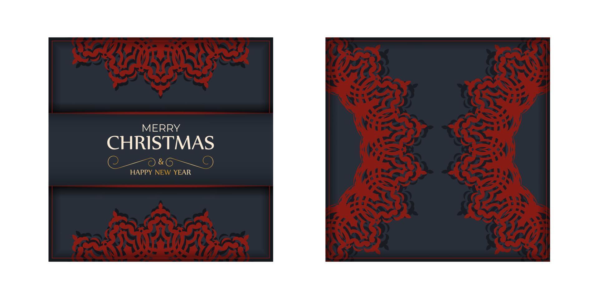 diseño de tarjeta de felicitación vectorial de feliz navidad en color gris con motivos rojos. cartel de diseño feliz año nuevo vector