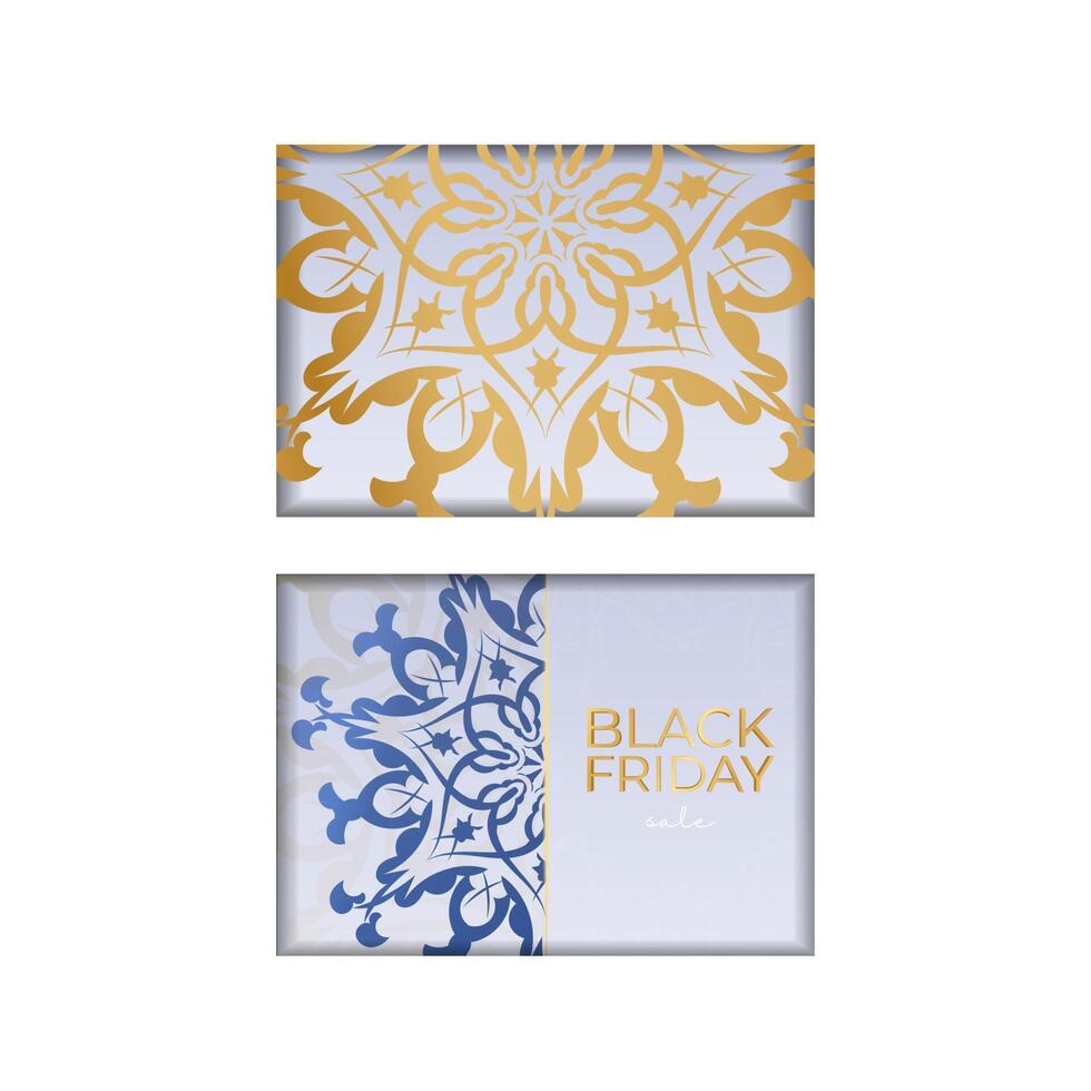 Holiday Advertising For Black Friday in beige color with luxurious pattern vector