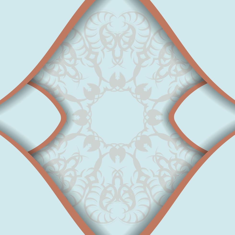 Vintage coral pattern aquamarine postcard ready for typography. vector