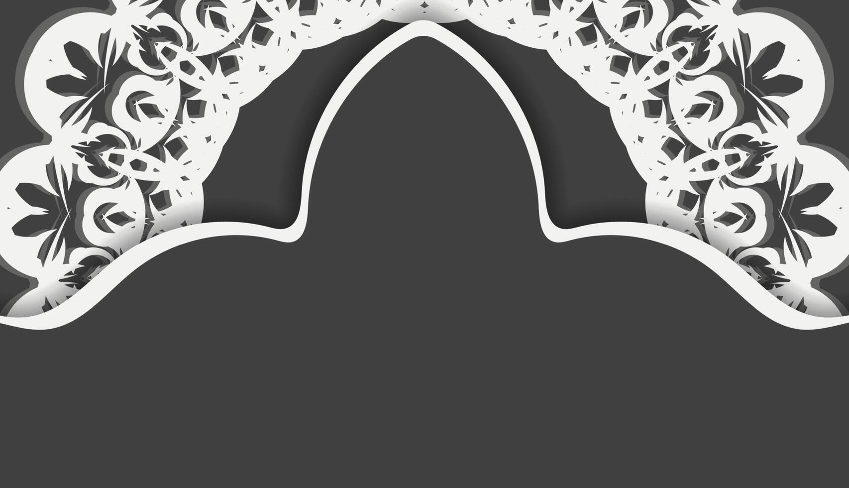 Baner in black with a luxurious white pattern and a place for your text vector