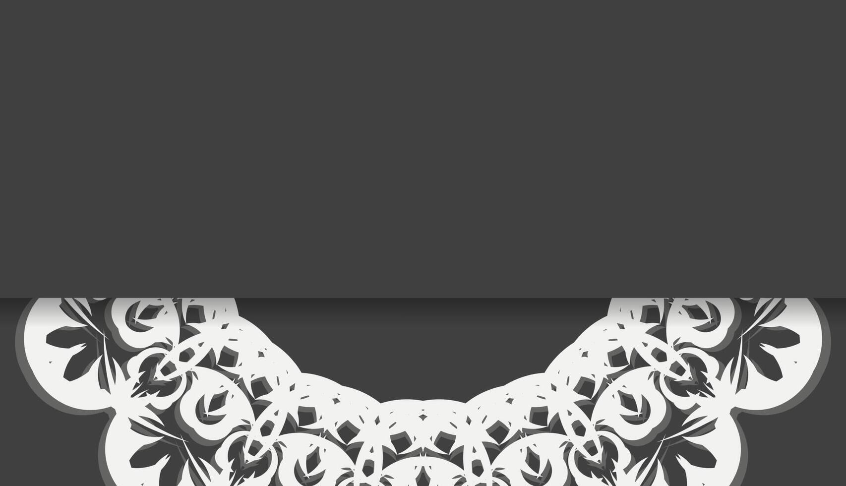 Black banner with Indian white pattern and place for your logo or text vector