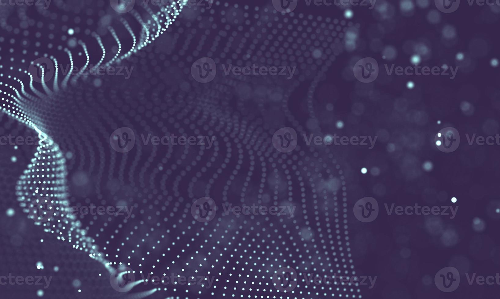 Data technology abstract futuristic illustration . Low poly shape with connecting dots and lines on dark background. 3D rendering . Big data visualization . photo