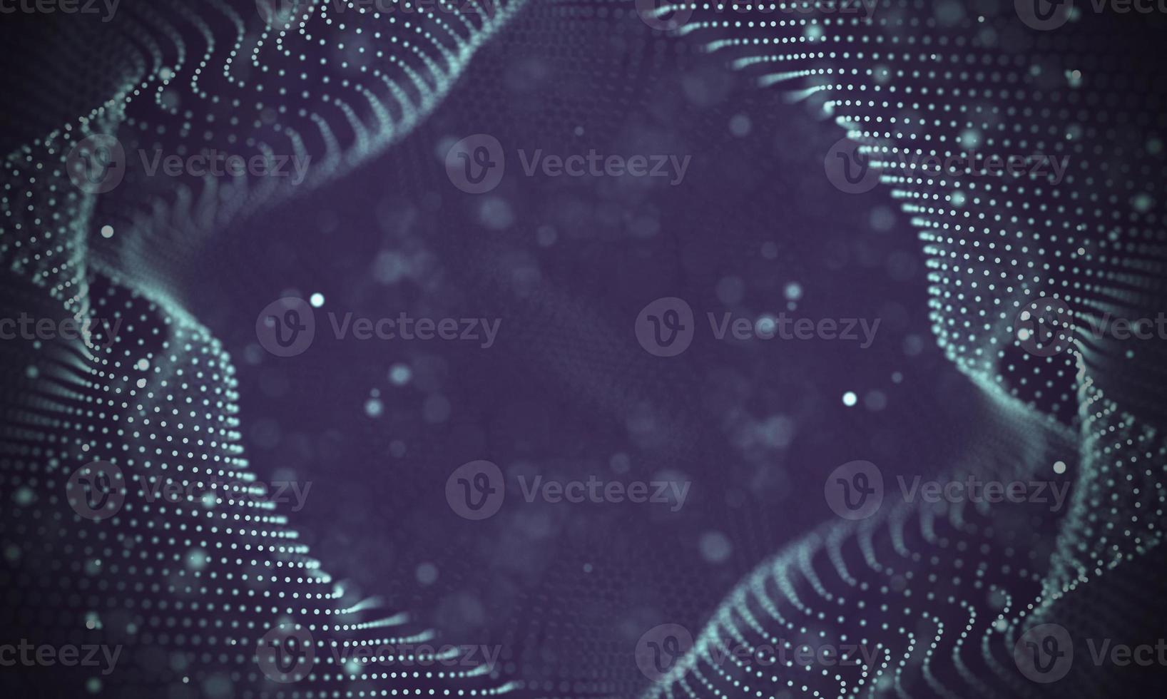 Data technology abstract futuristic illustration . Low poly shape with connecting dots and lines on dark background. 3D rendering . Big data visualization . photo