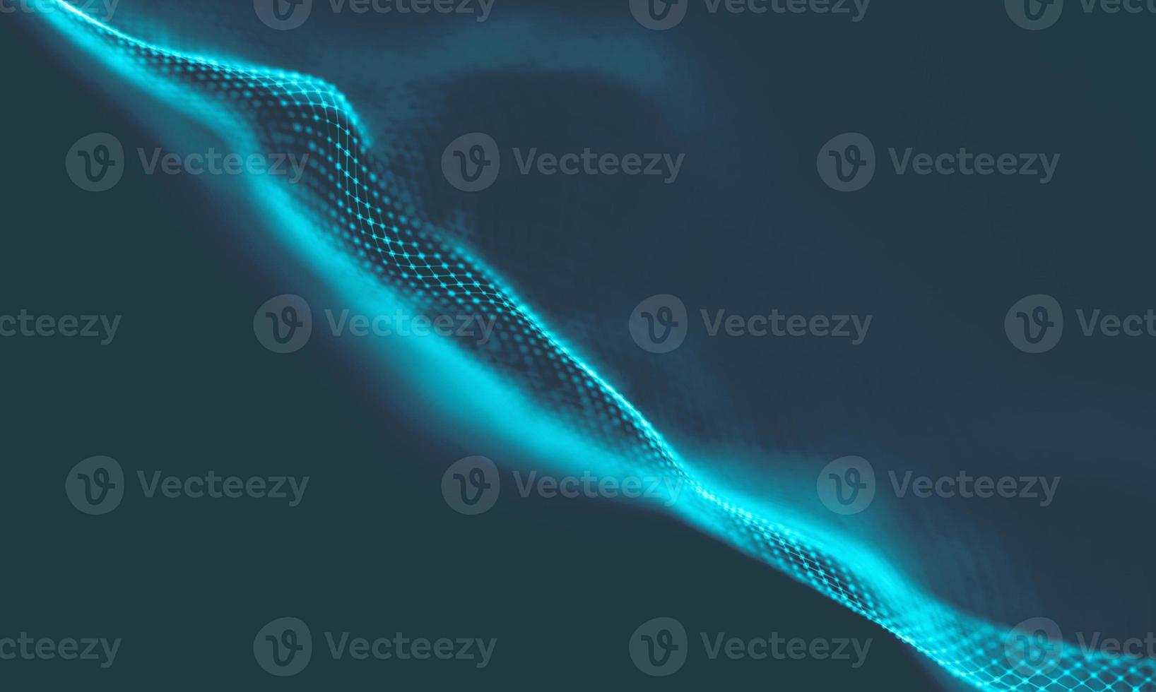 Abstract Music background. Big Data Particle Flow Visualisation. Science infographic futuristic illustration. Sound wave. Sound visualization photo