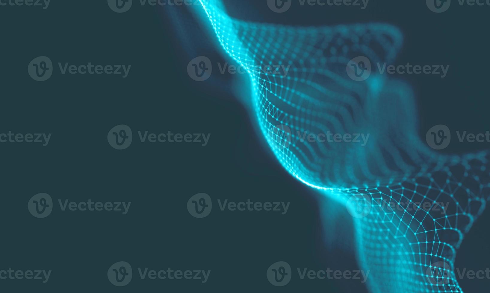 Abstract Music background. Big Data Particle Flow Visualisation. Science infographic futuristic illustration. Sound wave. Sound visualization photo