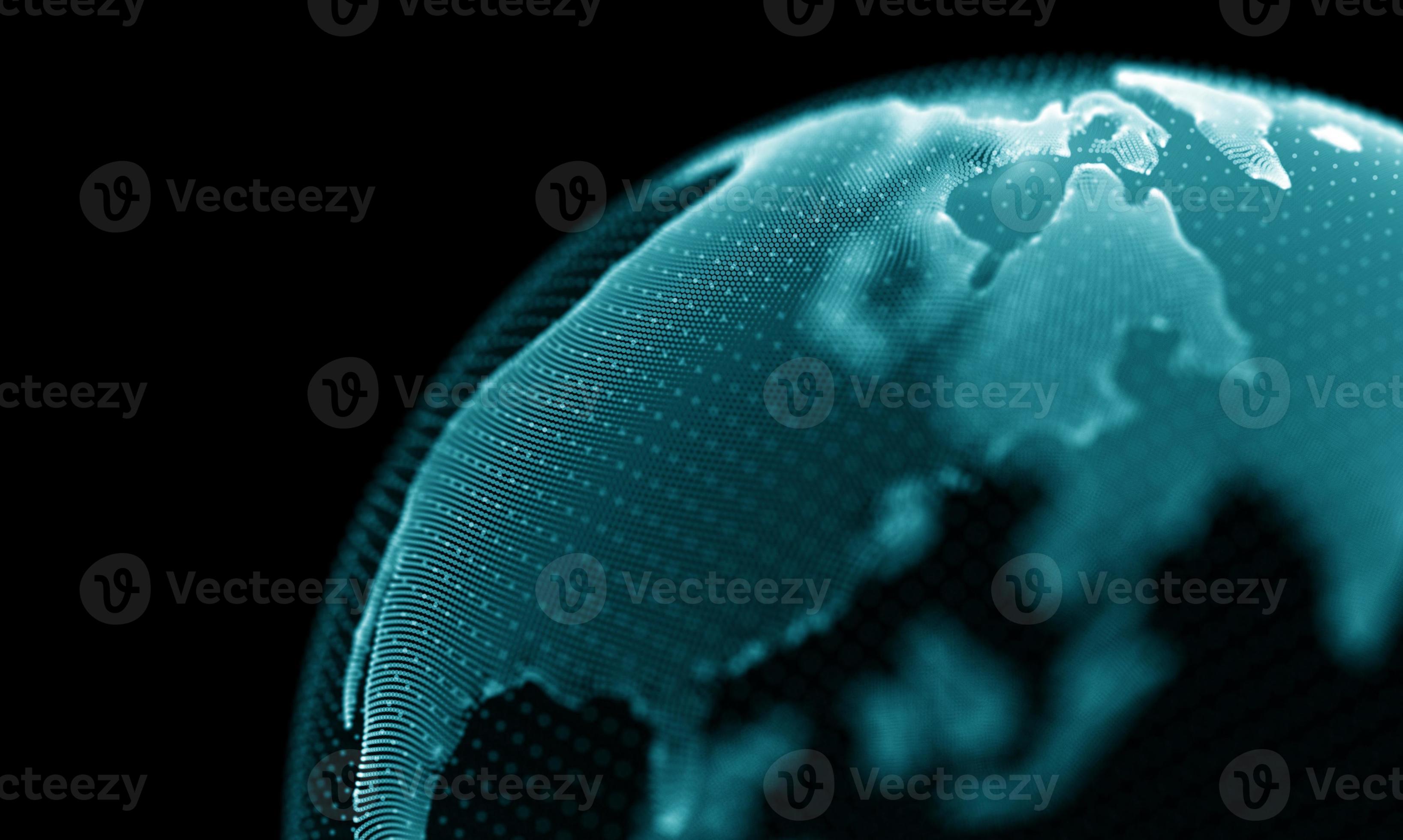 Digital globe 3d. Global world technology. 13639889 Stock