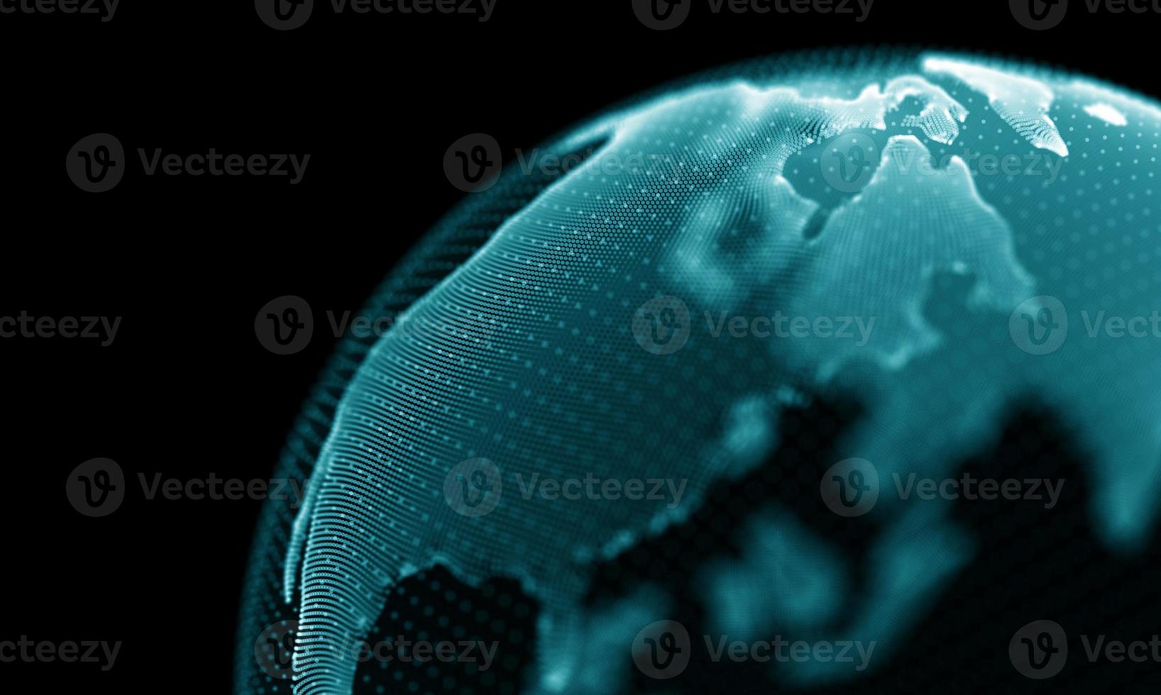 Digital globe 3d. Global world internet technology. photo